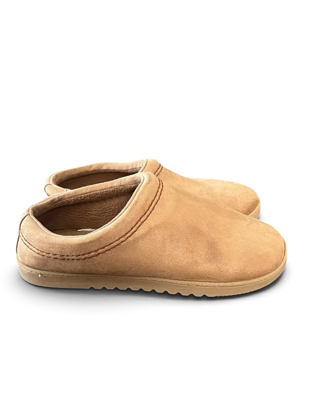 Men’s Tan Faux Suede Slip-On House Slippers L 10–11